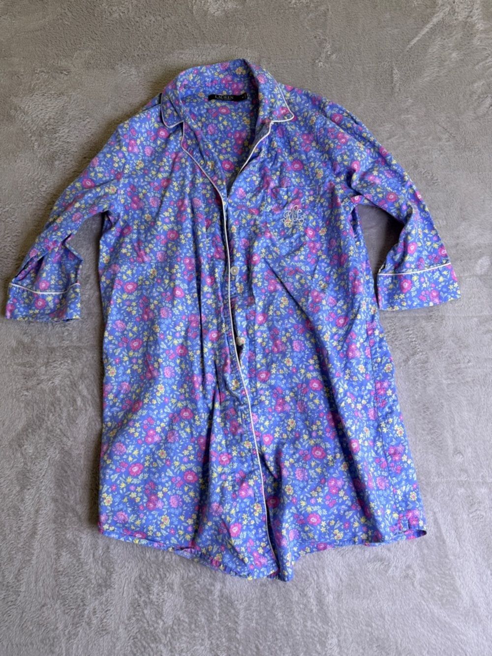 Ralph Lauren Floral Button-Front Nightshirt - M